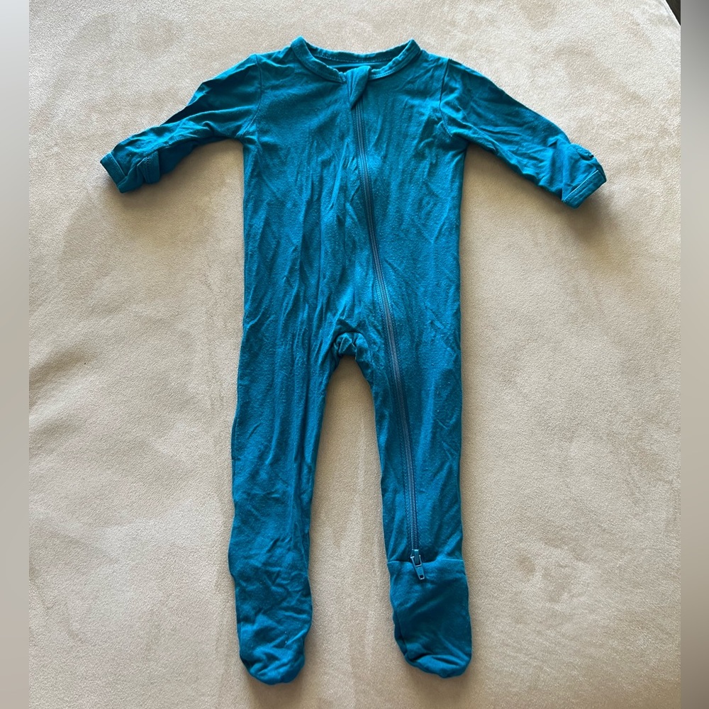 Teal kyte baby zippered footie 0-3 months
